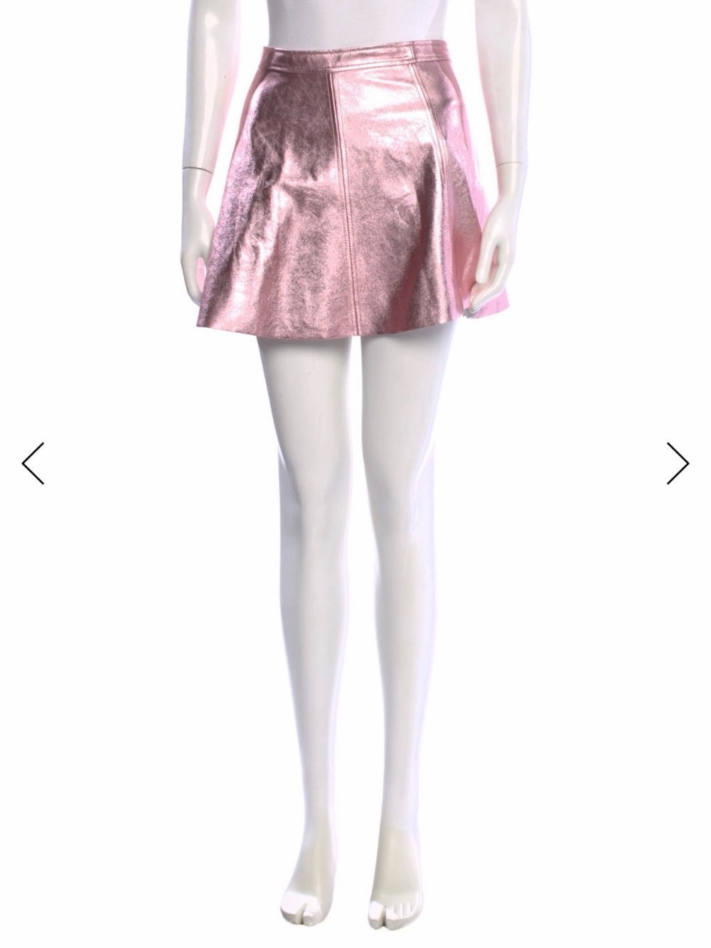 LoveShackFancy Lamb Leather Mini Skirt Metallic and Pink Size 2